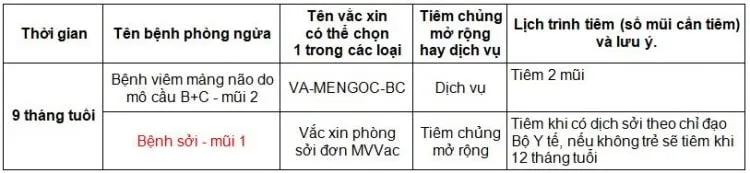 Các loại vắc xin theo độ tuổi cho cả gia đình