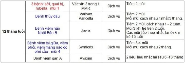 Các loại vắc xin theo độ tuổi cho cả gia đình