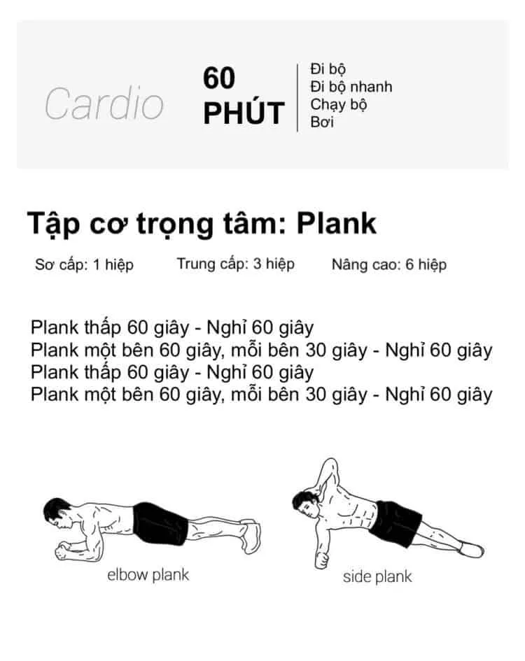 Giúp bạn lên kế hoạch tập thể dục giảm cân trong vòng 1 tháng