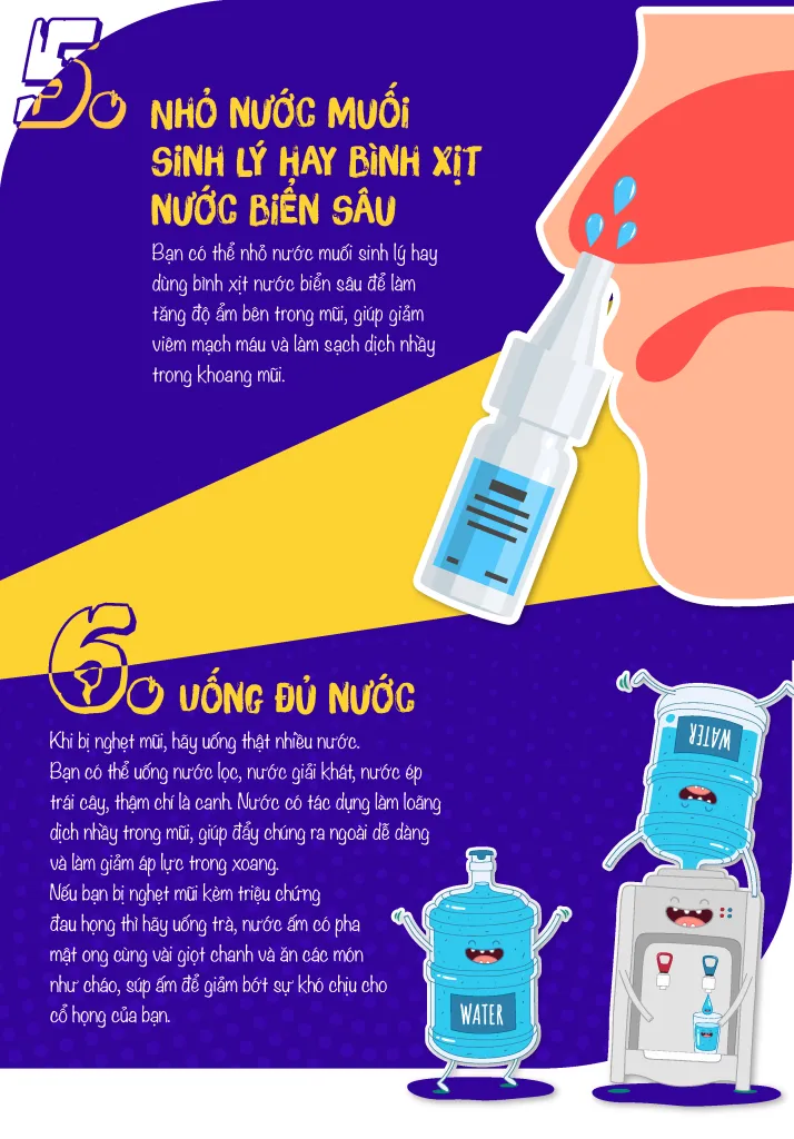 [Infographic] 8 cách giảm nghẹt mũi không cần dùng thuốc