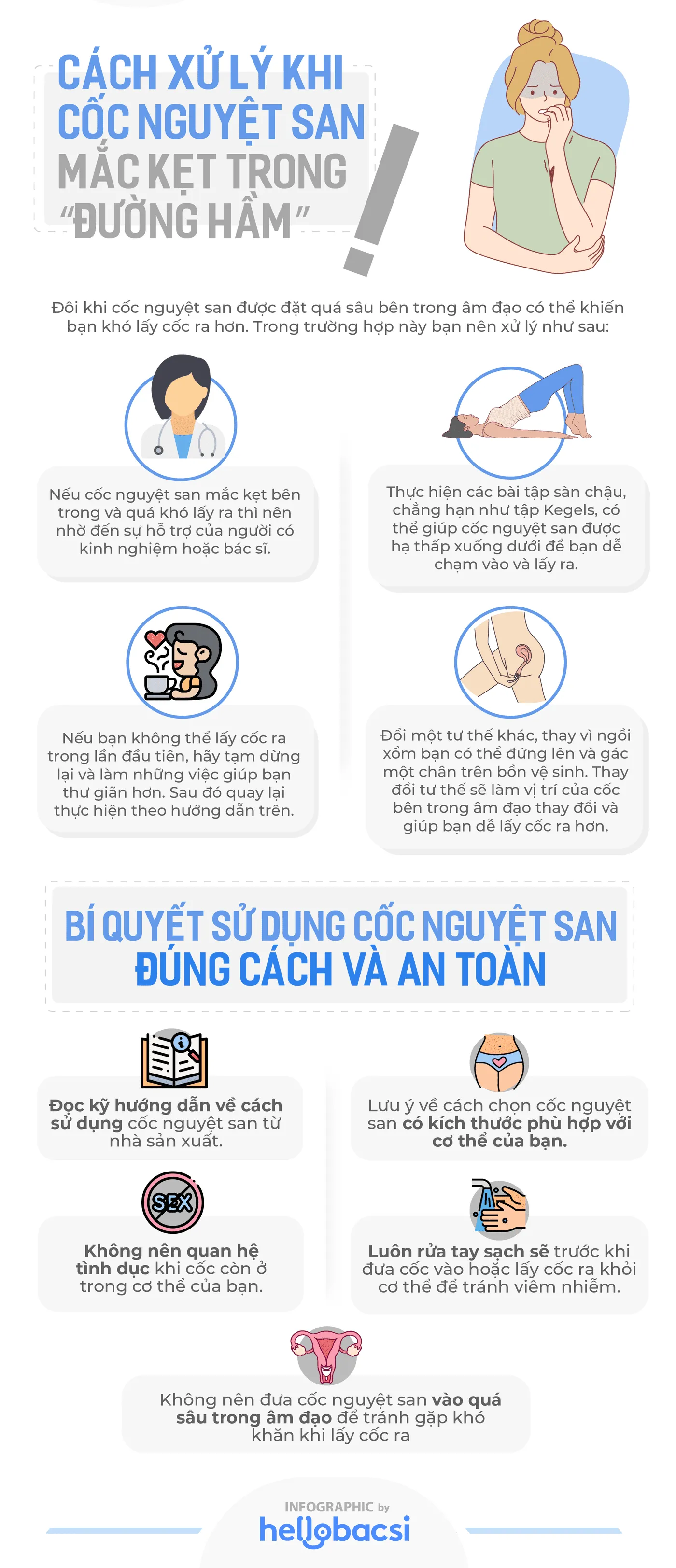 [Infographic] Cách lấy cốc nguyệt san ra khỏi cơ thể dễ dàng, không gây đau