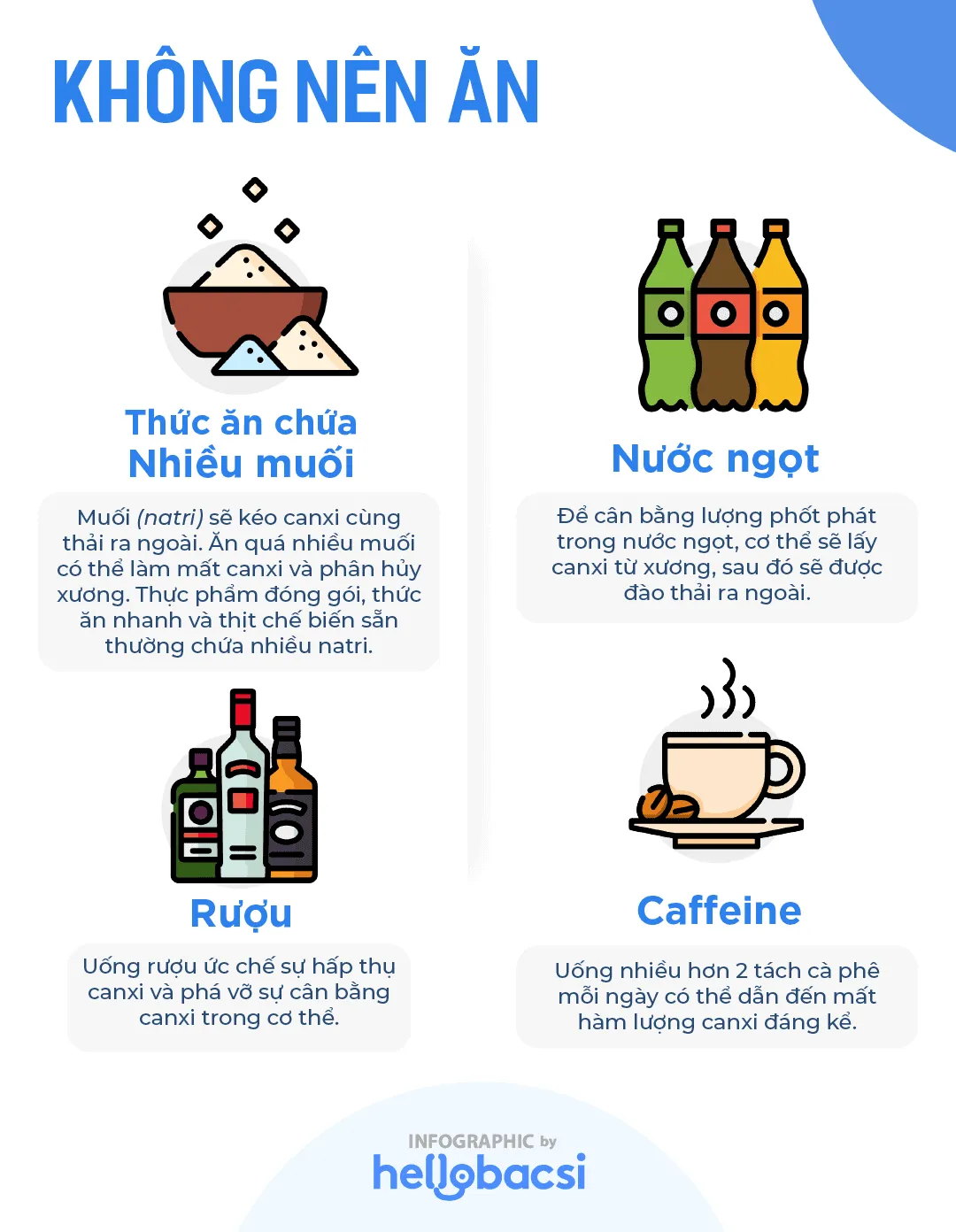 [Infographic] Người bị thiếu canxi nên ăn gì và không nên ăn gì?