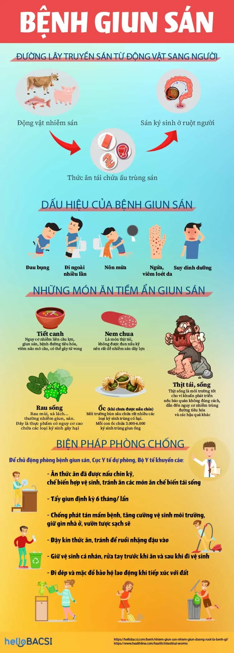 [Infographic] Phòng chống bệnh giun sán