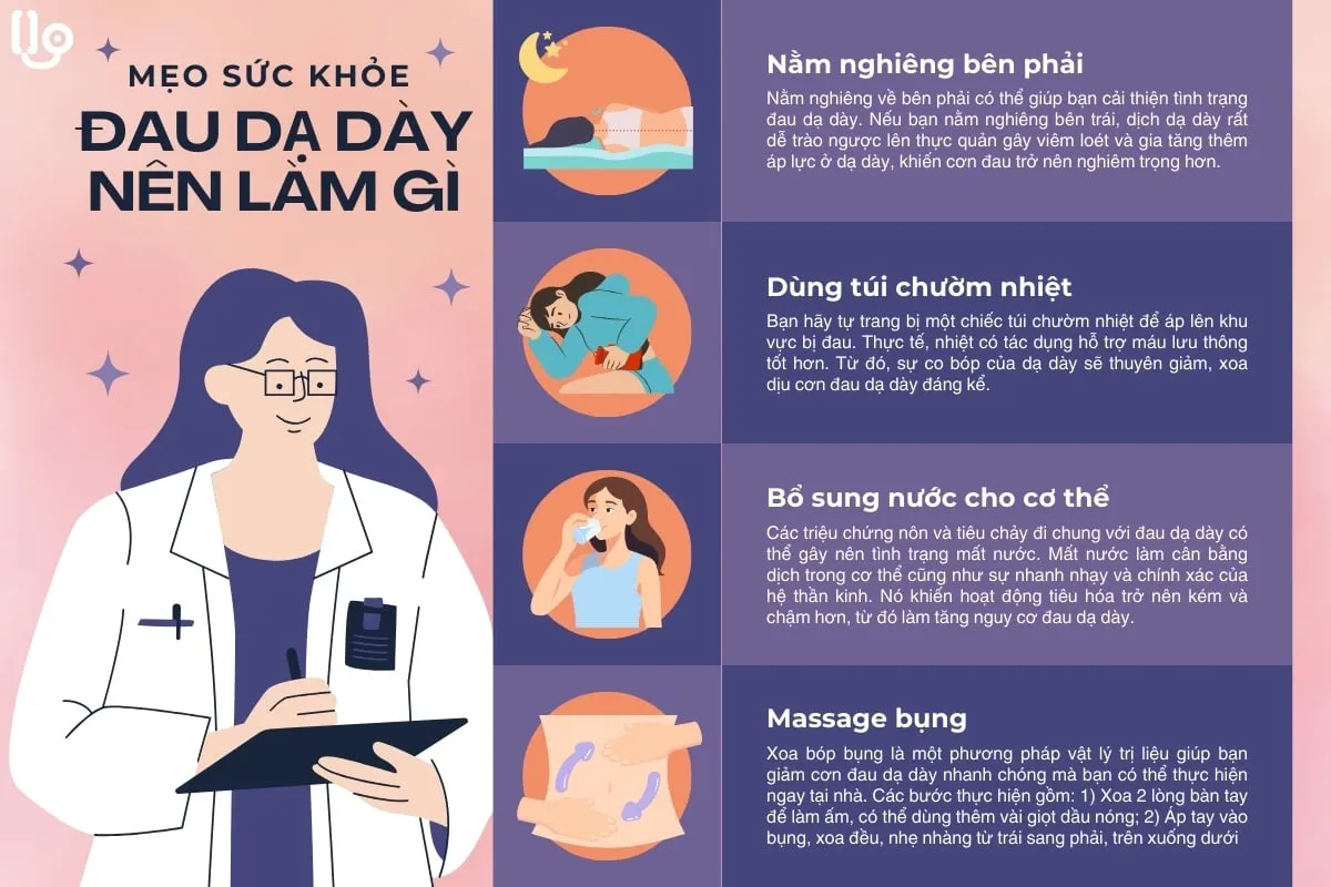 Người bị đau dạ dày nên làm gì: 8 cách giảm đau dạ dày nhanh, an toàn