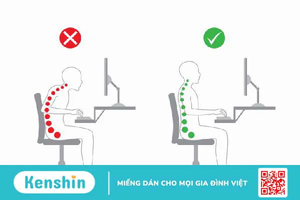 Tập tư thế ngồi đúng để tránh bị gù lưng