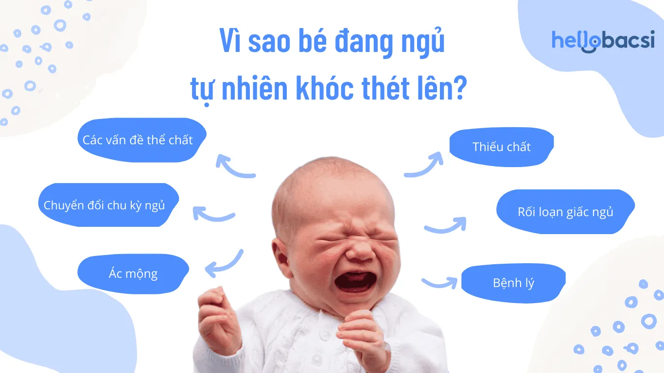 Vì sao bé đang ngủ tự nhiên khóc thét lên? Cách khắc phục hiệu quả